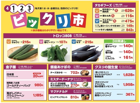 4月のビックリ市